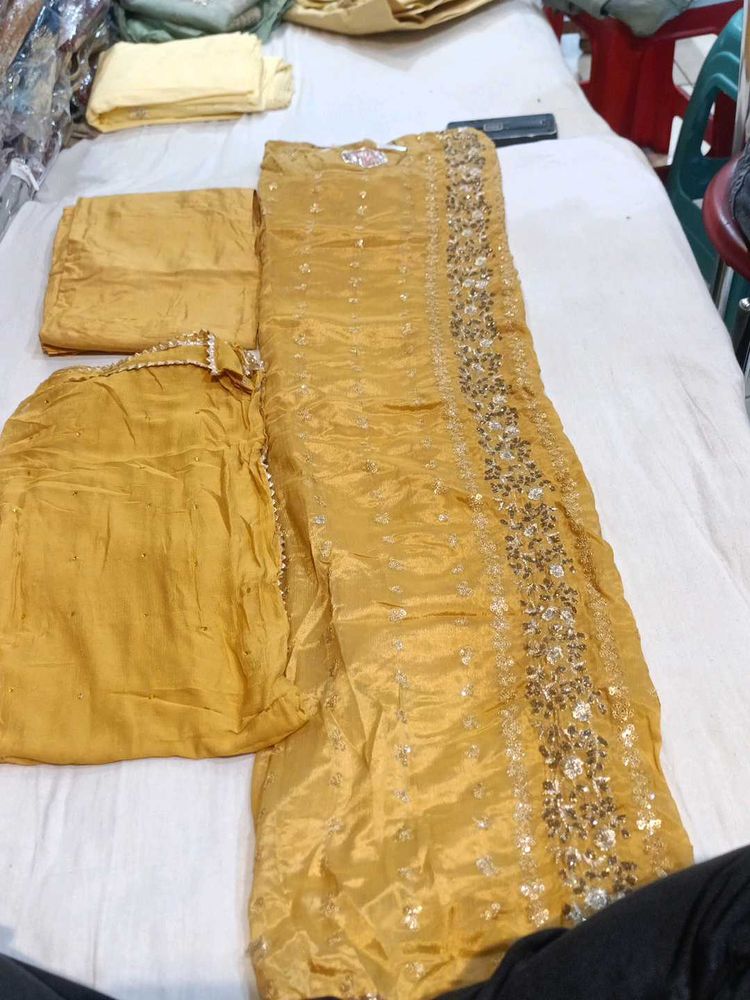 golden dress Material