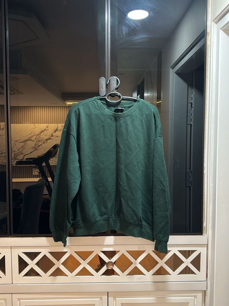 H&amp;M Women Pullover Green Crewneck, Bust-40/42
