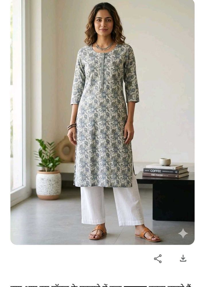 Elegant Floral Print Kurta