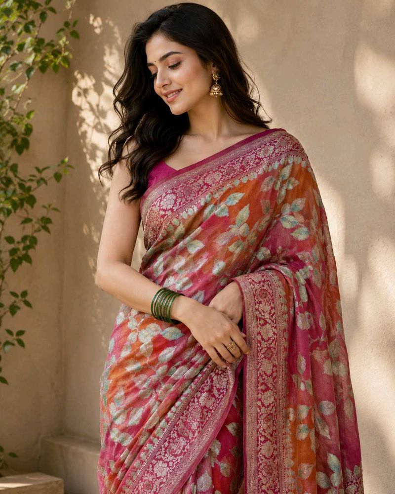 Beautiful Floral Print Saree joint sare