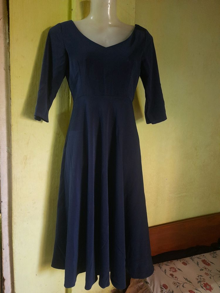Navy Blue A line Dress