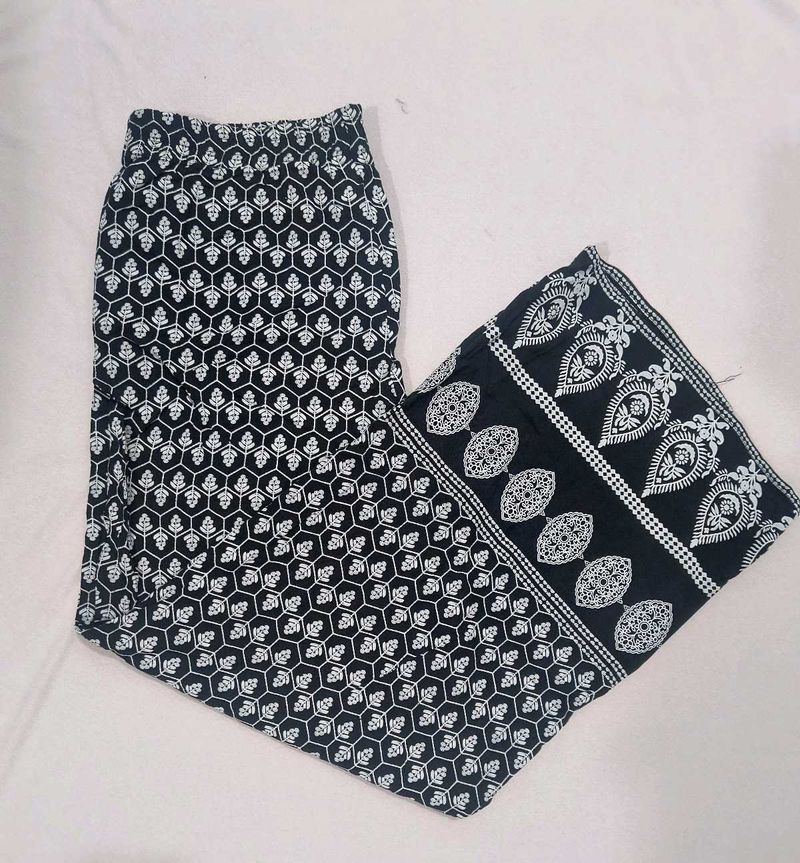 STYLE UNION Black &amp; White Printed Palazzo