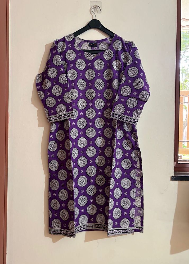 Purple Printed Kurta