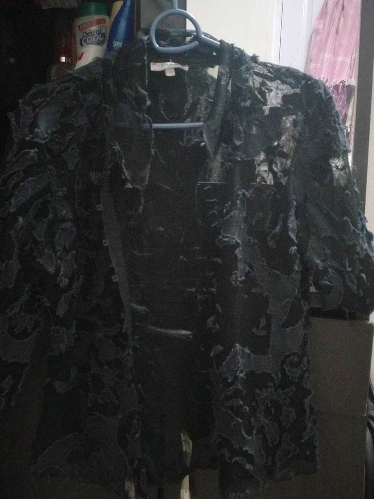 20.Unique Textured Black Jacket