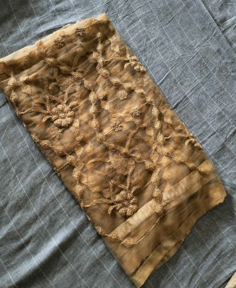Embroidered Net Dupatta