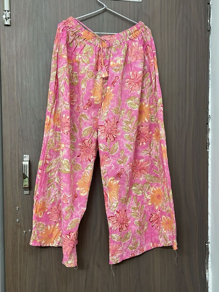Pure Cotton Long Flare Palazzo For Waist 32 And 34