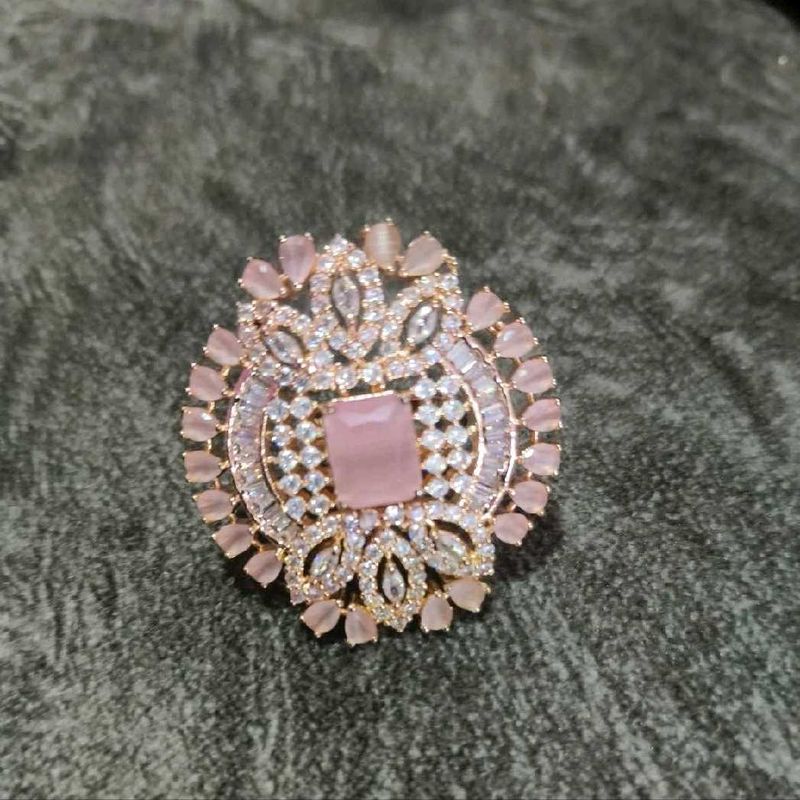 Stunning Rose Gold Ring with Pink Stone