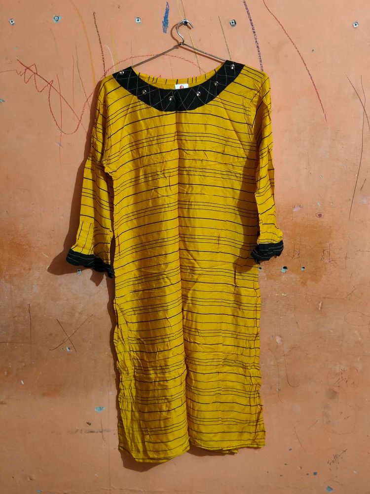 Yellow Striped Kurta