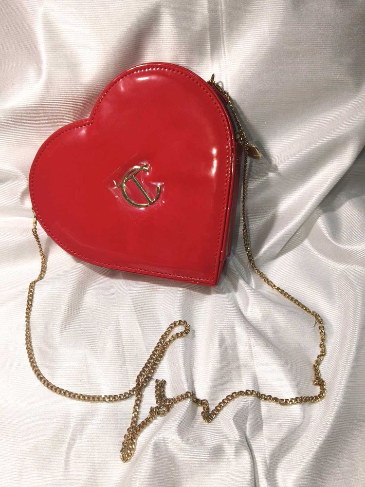 Charlotte tilbury Red Heart Shaped Crossbody Bag