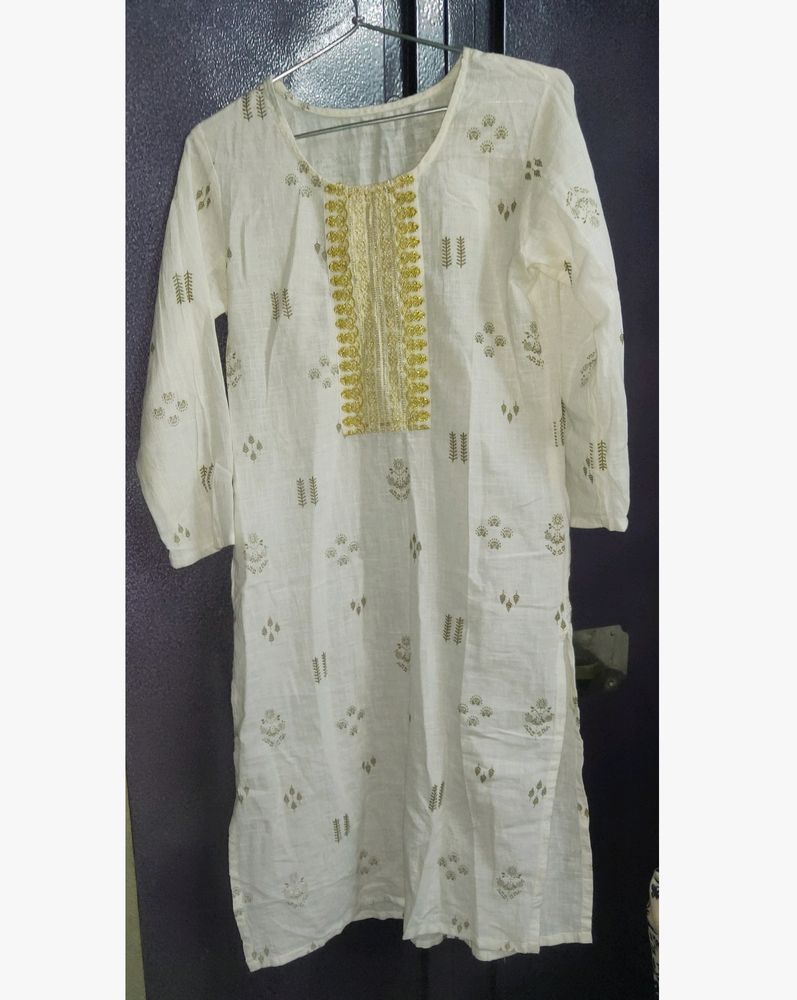 🤍Women Straight Cotton Kurta