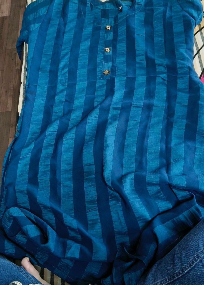 Blue Striped Kurta