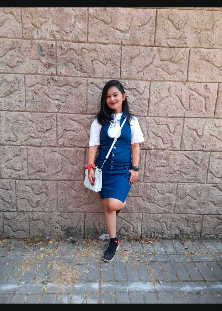 Cute Denim Pinafore Dress