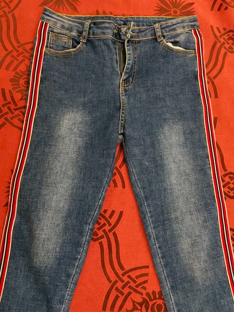Striped Side Jeans