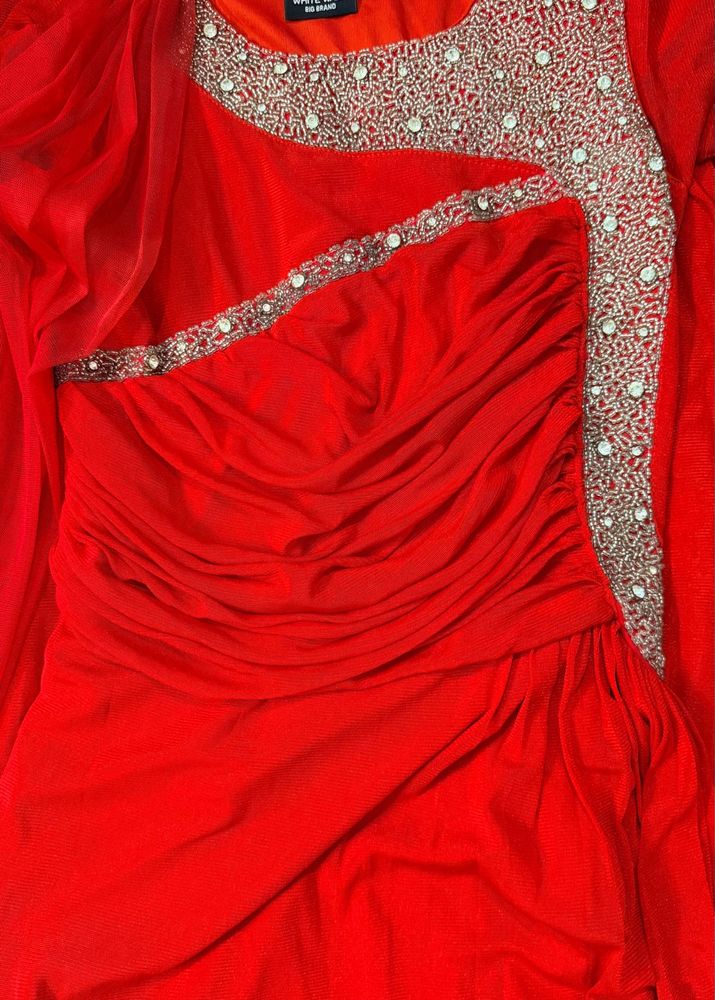 Red party dress