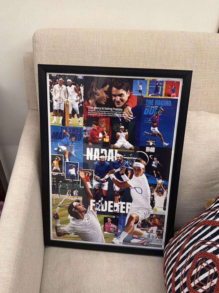 Vintage Federer &amp; Nadal Tennis Poster