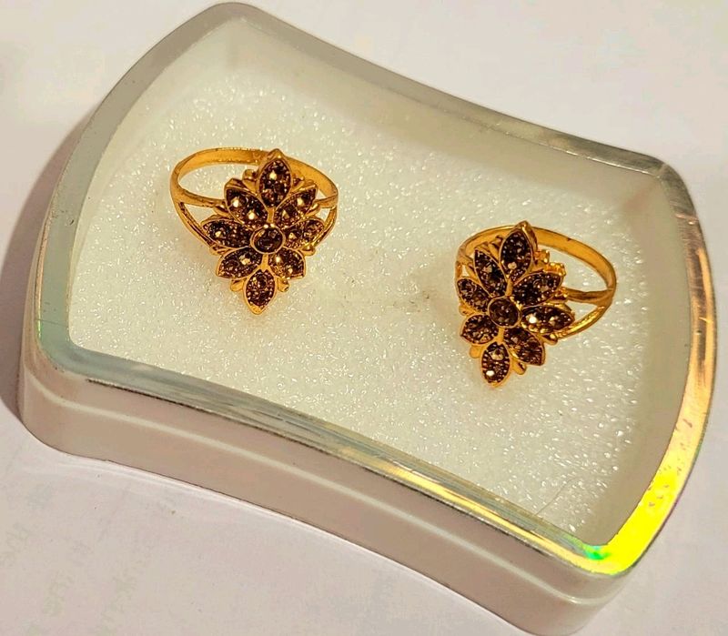 1 Gram Gold Flower Rings Pack  2