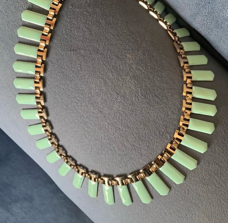 Sage Fringe Statement Necklace