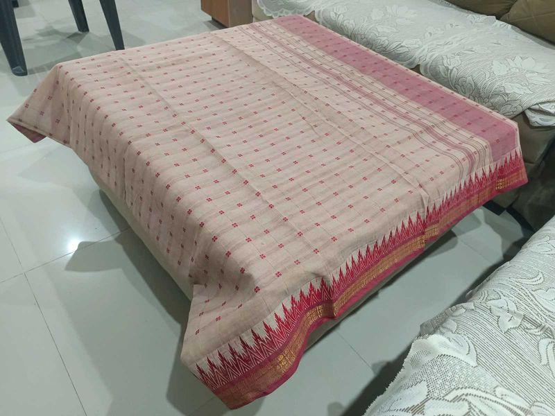 Elegant Pink &amp; Cream Saree