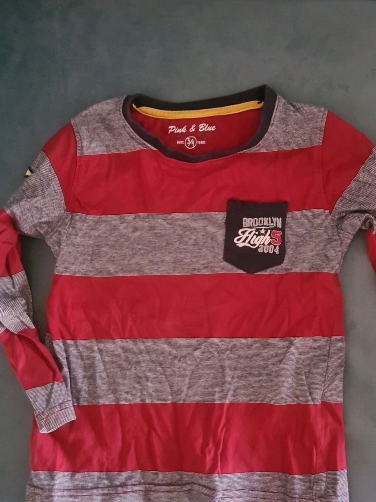 Boys T-shirt Colour Red