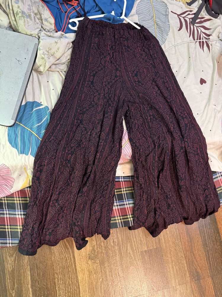 Boho Patterned Wide Leg Pants