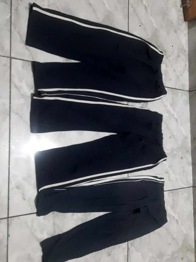 Comfy Black Joggers with White Stripes