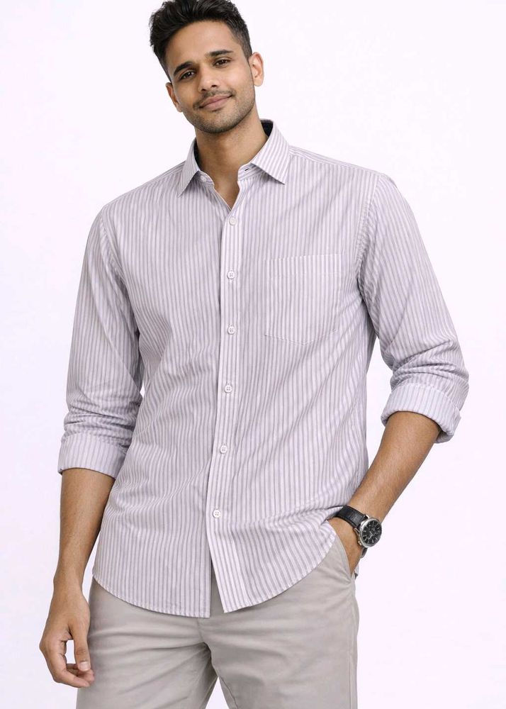 Men's Striped Casual Shirt ( Branded )
