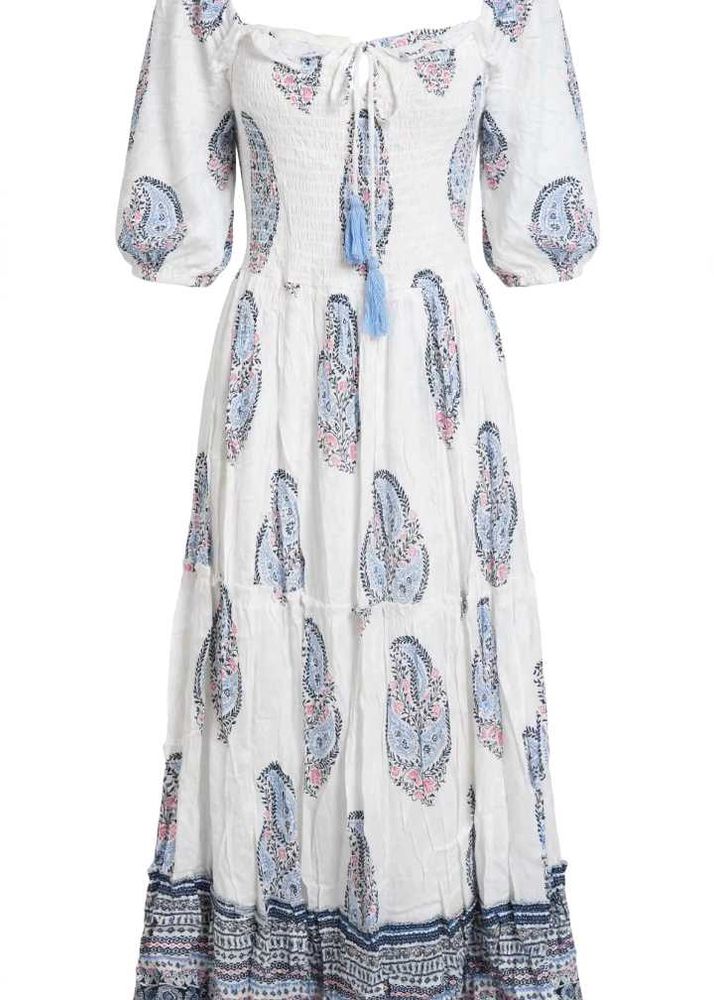 Boho Maxi Dress with Paisley Print