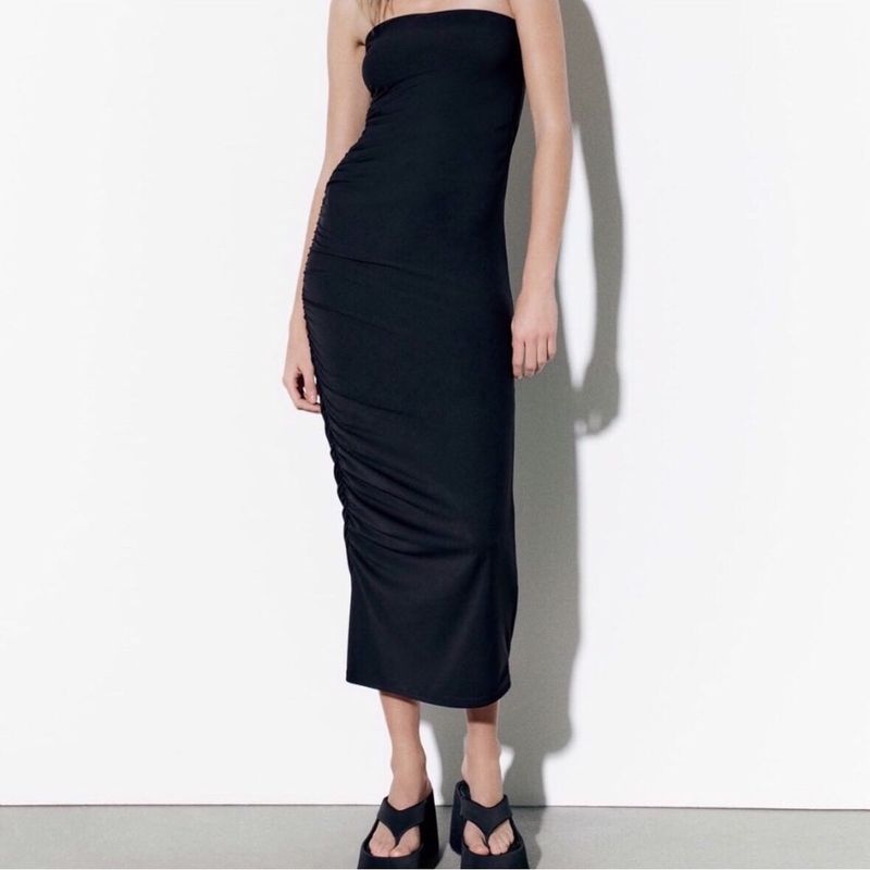 Zara limited edition ruched tube dress