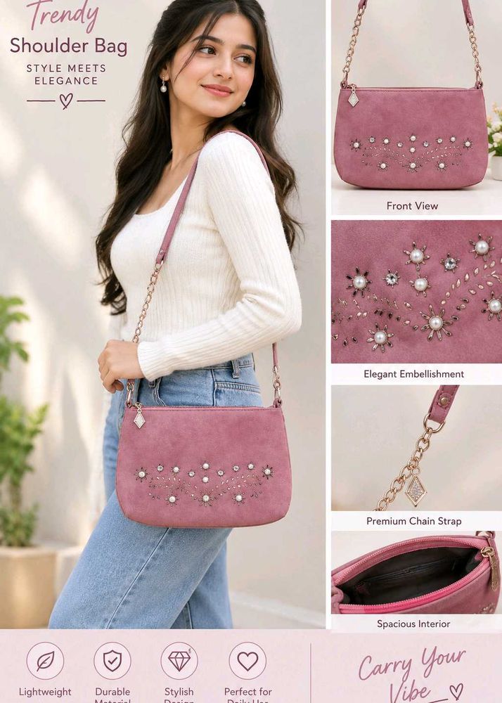 Chic Embellished Shoulder Bag