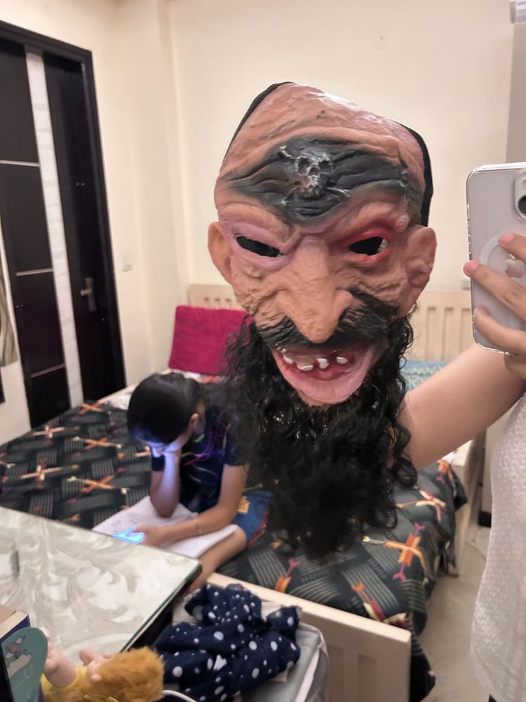prank face mask scary and dangerous looking