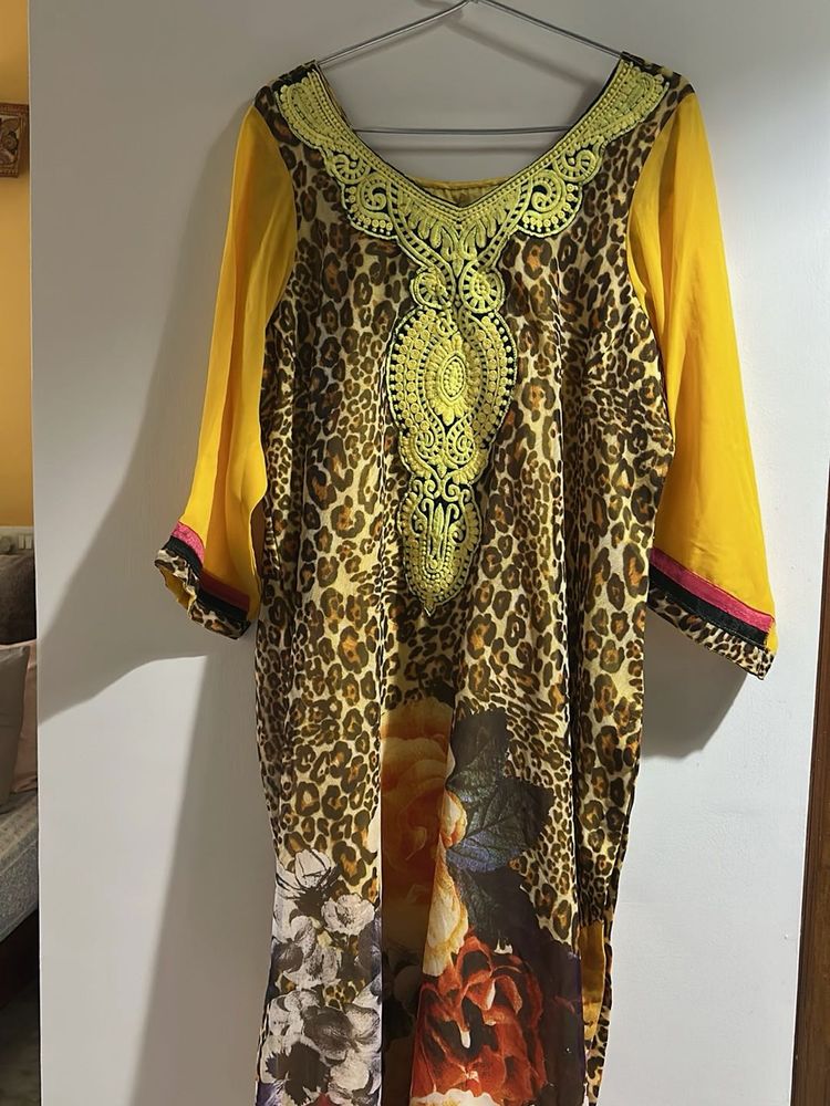 Kurta floral and animal print