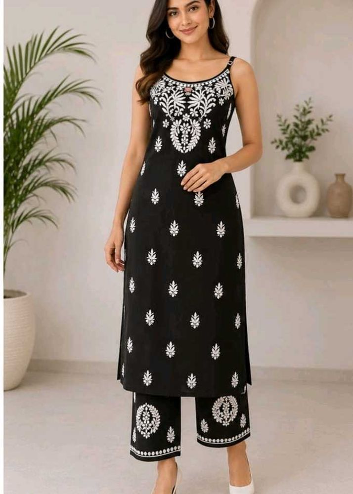 pure Chikankari Lakhnowi kurti set