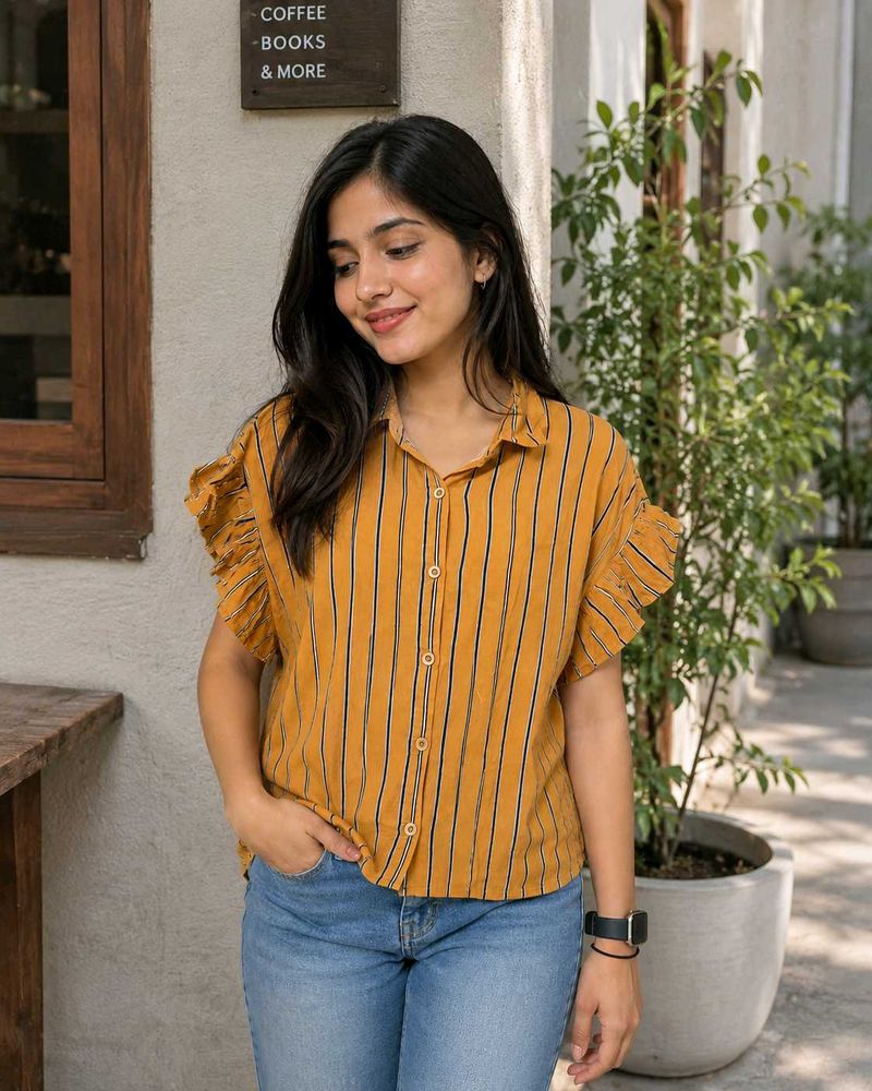 Stylish Striped Yellow Top