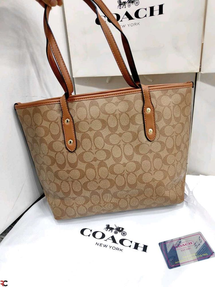 COACH* *SIGNATURE MONOGRAM CITY TOTE BAG*