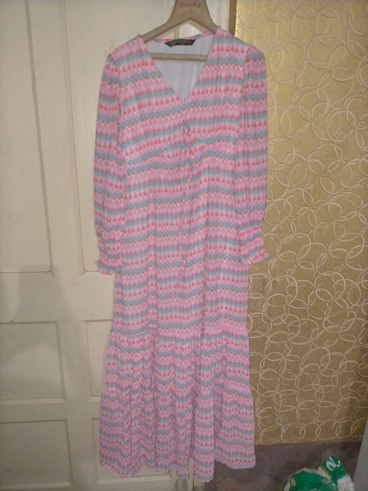 Pink Multi Colour Maxi Dress