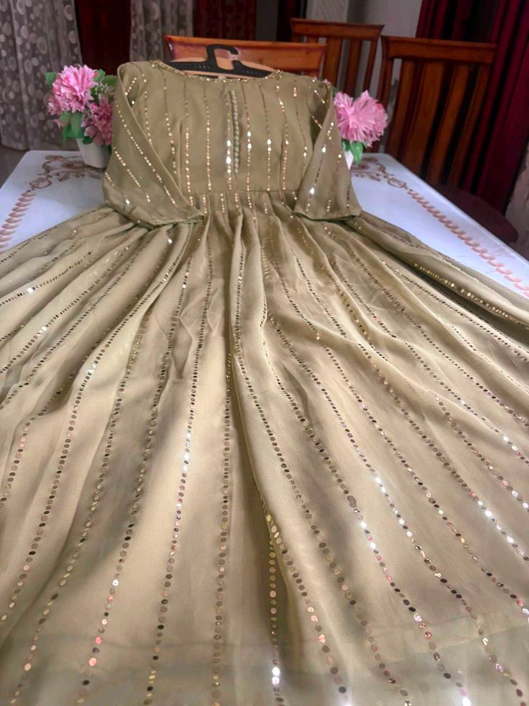 Elegant Sequined Ethnic Single  Gown