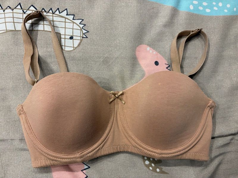Strapless Comfortable Beige Bra