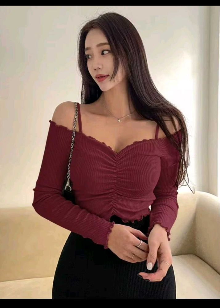 Chic Ruched Off-Shoulder Top