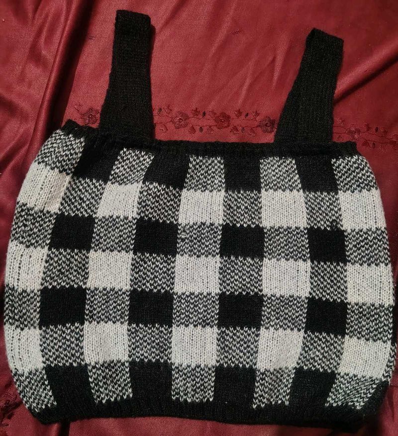 Black &amp; White Buffalo Check Knit Top