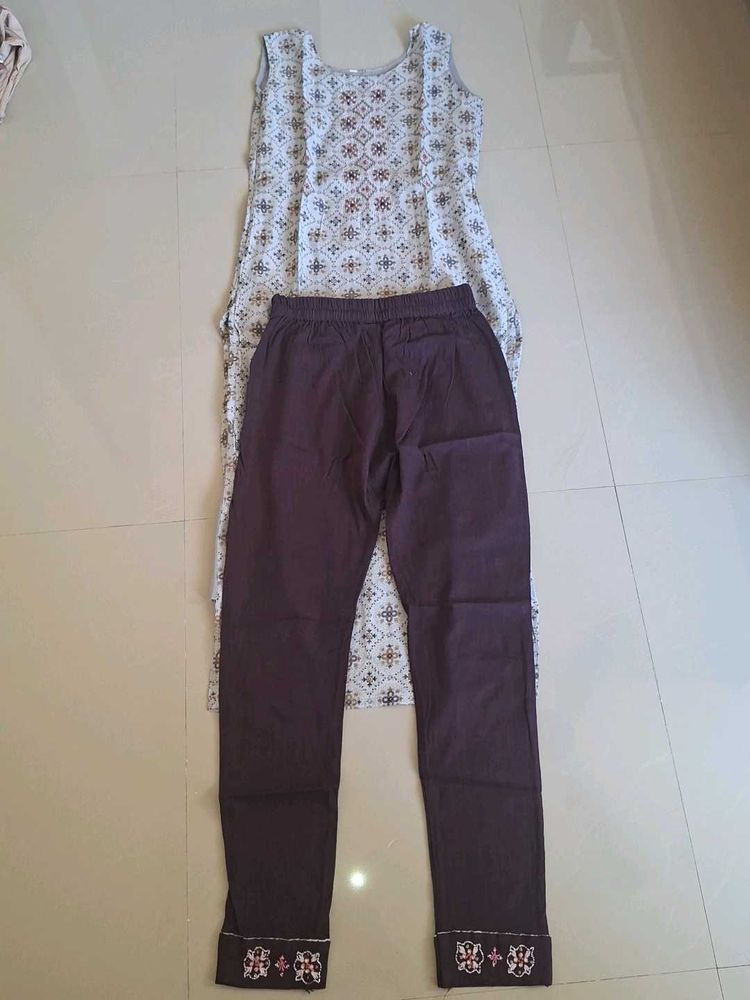 Stylish Printed Kurta with Pants Set