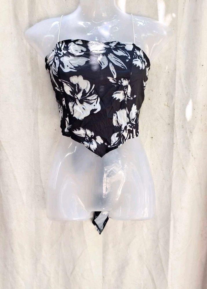 I. Floral Print Halter Top