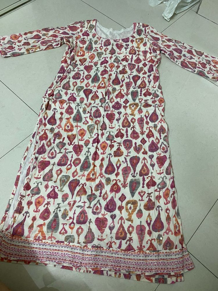 White Printed Kurta