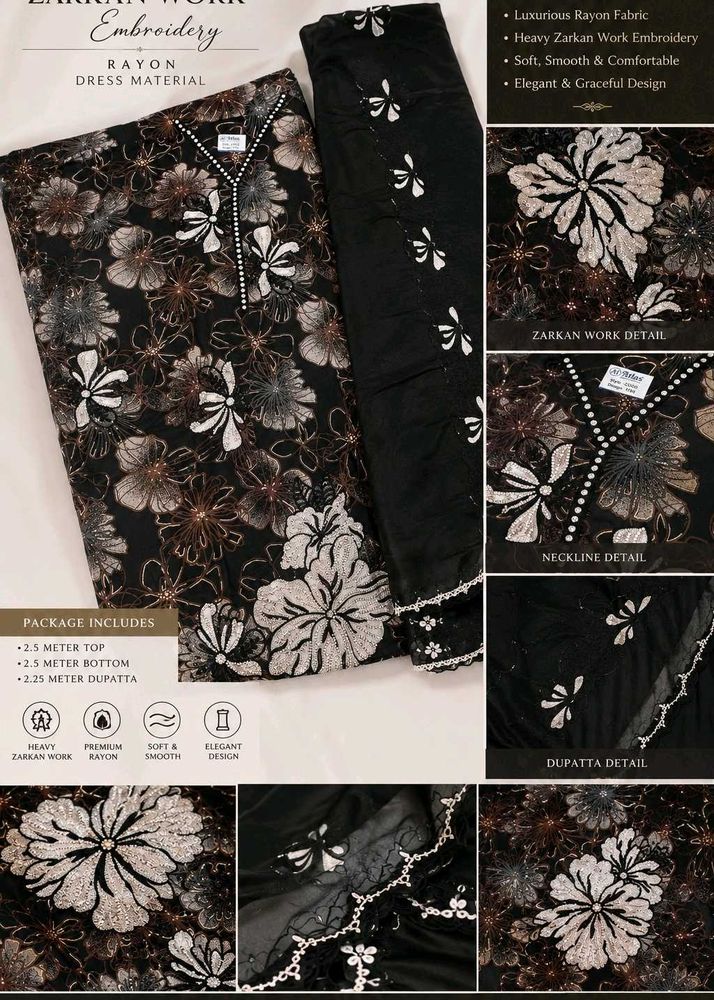 Zarkan Work Embroidered Dress Material