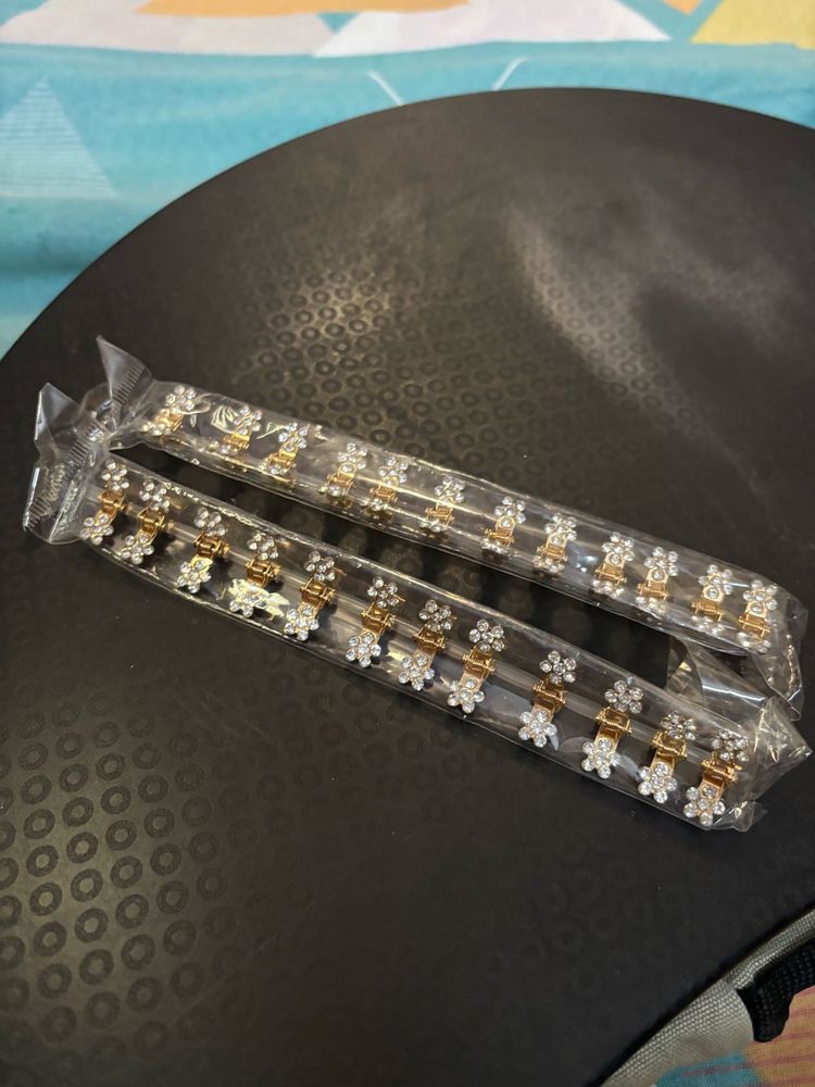 Mini Floral Rhinestone Hair Claw Clips
