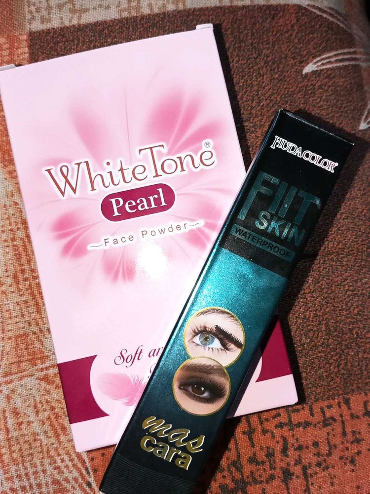 White Tone Pearl Face Powder with FREE Mascara