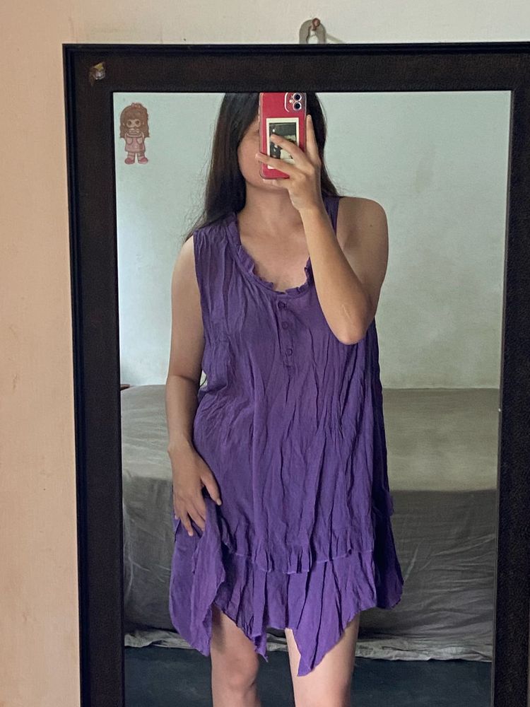 Boho Ruffle Mini Dress