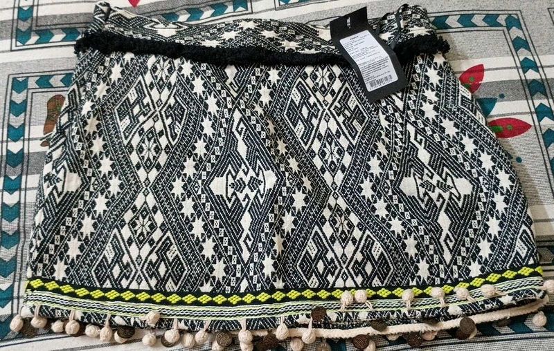 Fully Embroidered Mini Skirt