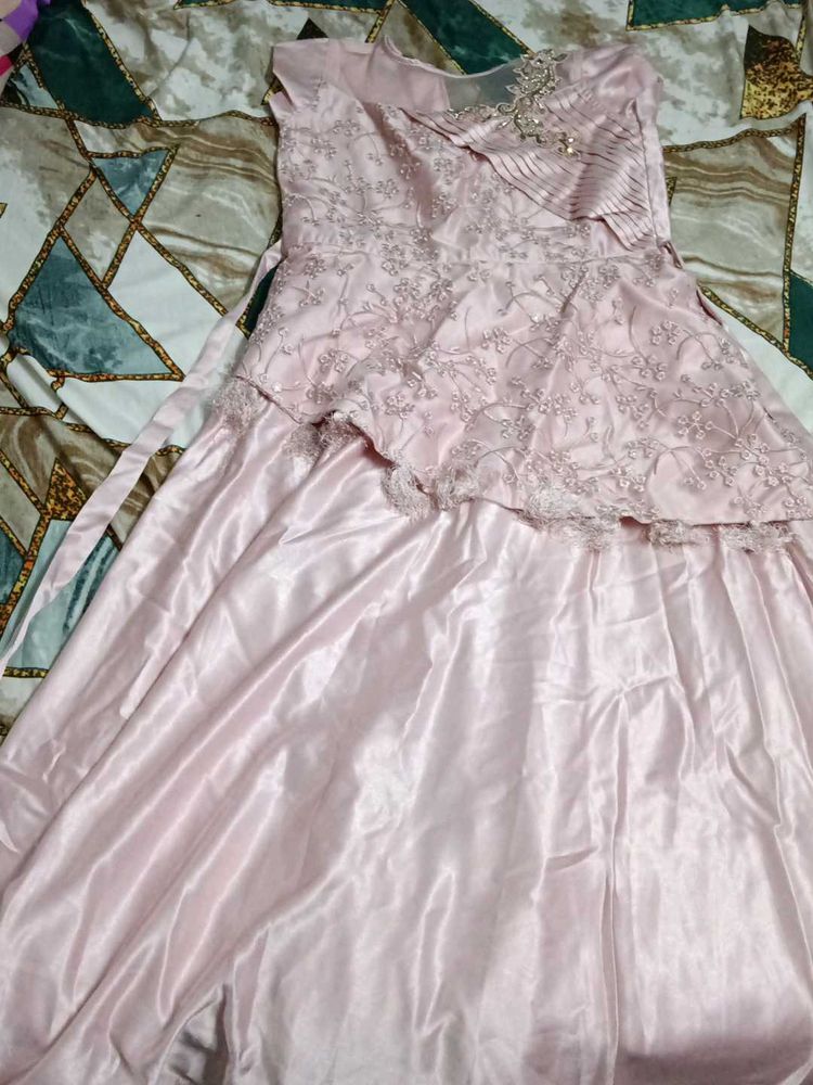 Elegant Pink Embellished Gown