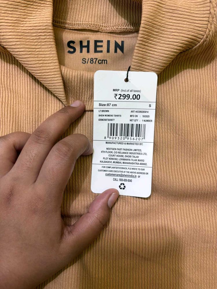 SHEIN Ribbed Turtleneck Top