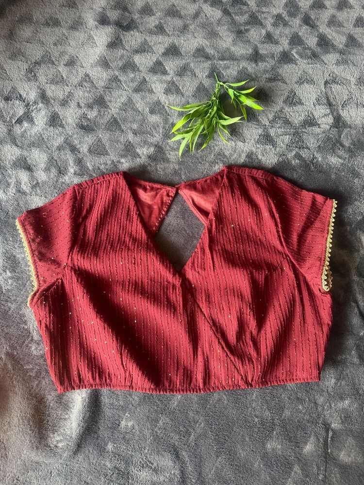 Never Used - Maroon Sequined Blouse - Tag was lost